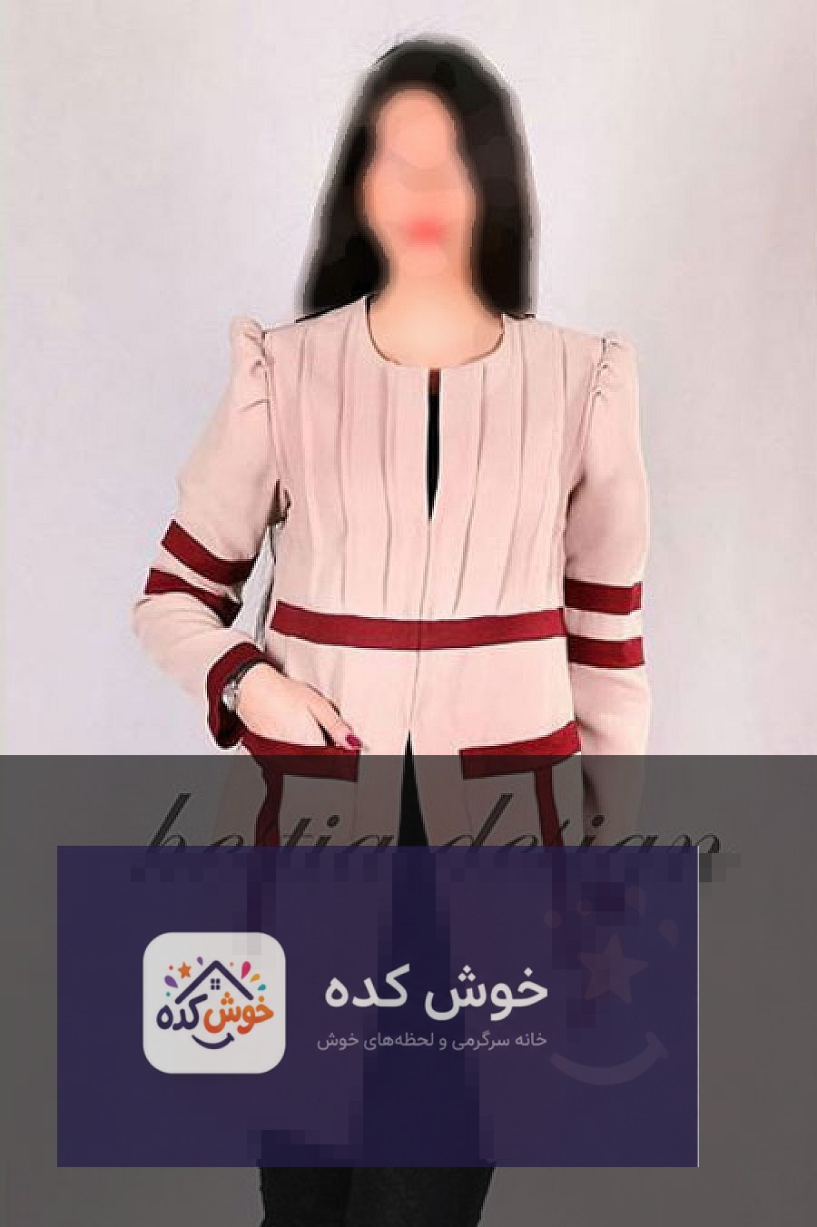 مدل مانتو مجلسی هستیا با طرح جدید و رنگ روشن، مناسب برای استایل بهاره و مجالس رسمی
