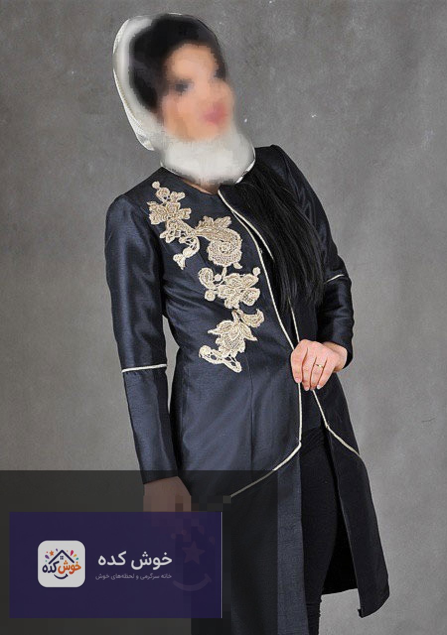 مانتو مجلسی شیک هستیا با جزئیات ظریف و پارچه باکیفیت، ایده‌آل برای مجالس و مهمانی‌ها