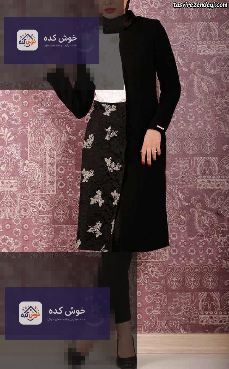 مانتو مشکی و سفید مجلسی