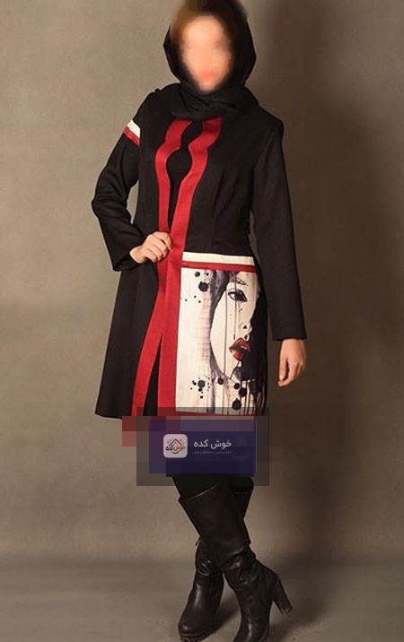 مدل مانتو عید نوروز ۹۵ مزون مشکات، مانتوی مجلسی بلند با طرح سنتی و رنگ کرم