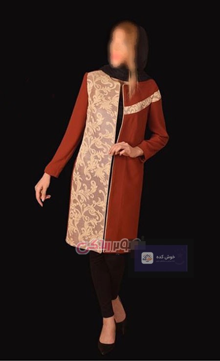 مدل مانتو عید نوروز ۹۵ مزون مشکات، مانتوی بهاری بلند با رنگ صورتی ملایم و برش ساده