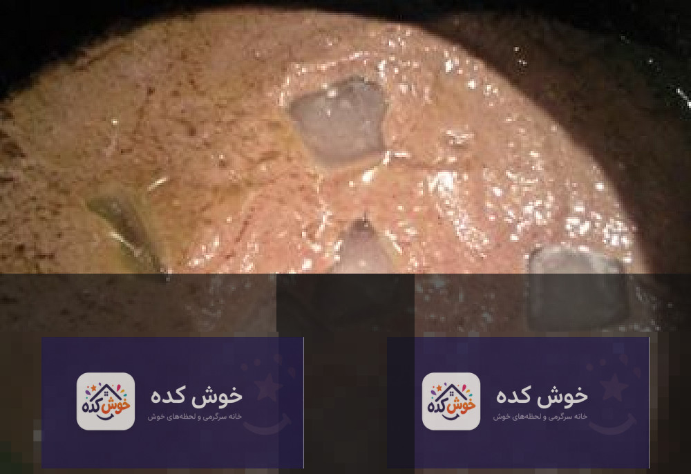 مواد اولیه خورش شش انداز شامل بادمجان سرخ شده، گردو، رب انار و پیاز