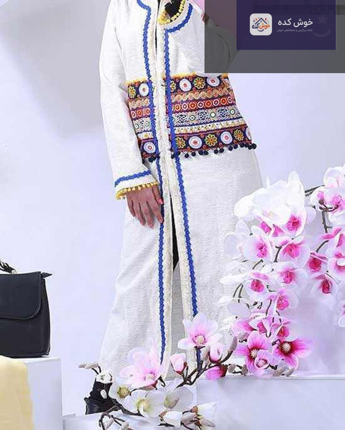 مدل مانتو سنتی مجلسی تابستانی با گلدوزی‌های ظریف و پارچه حریر، مناسب برای مهمانی‌ها و مجالس