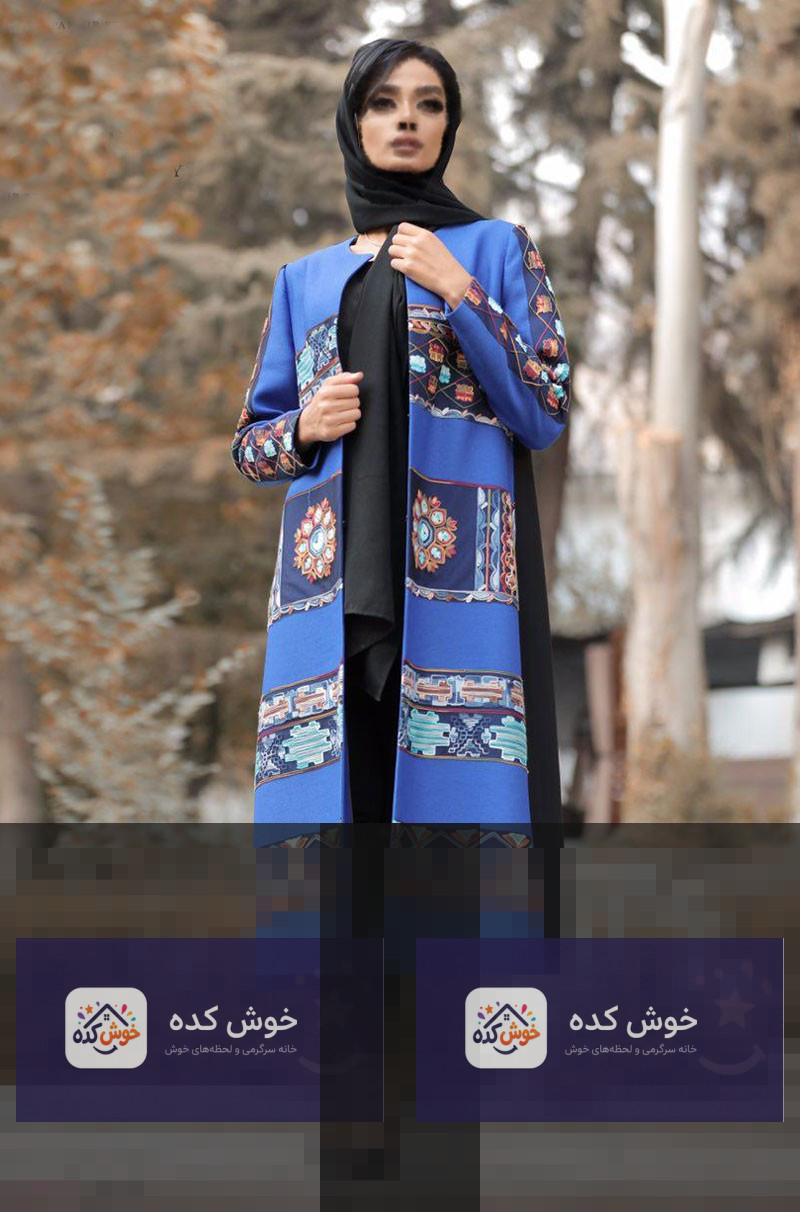 عکس مانتو جلو باز کاربنی رنگ با طرح سنتی عکس مانتو جلو باز کاربنی رنگ با طرح سنتی
