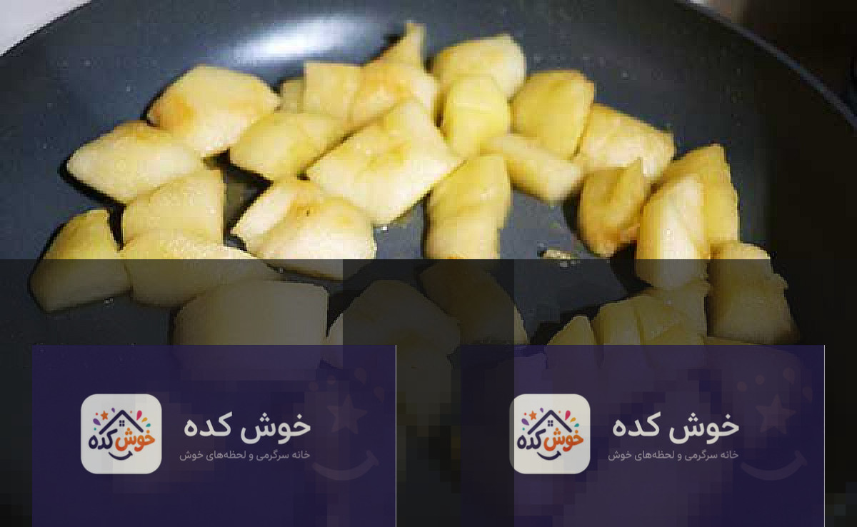 آموزش تصویری پخت تارت چیز کیک سیب