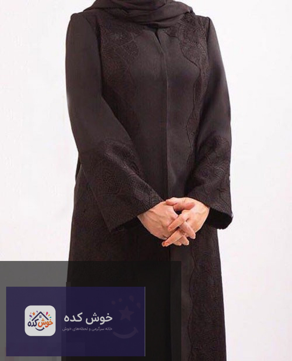 مدل مانتو پاییزی مشکی بلند و مجلسی با جزئیات ظریف، انتخابی شیک برای بانوان