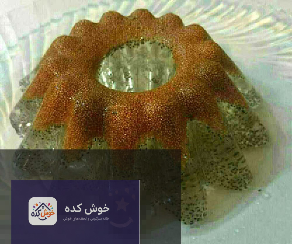 ژله خاکشیر و تخم شربتی با تزیین نعنا و لیمو، دسری خنک و تابستانی