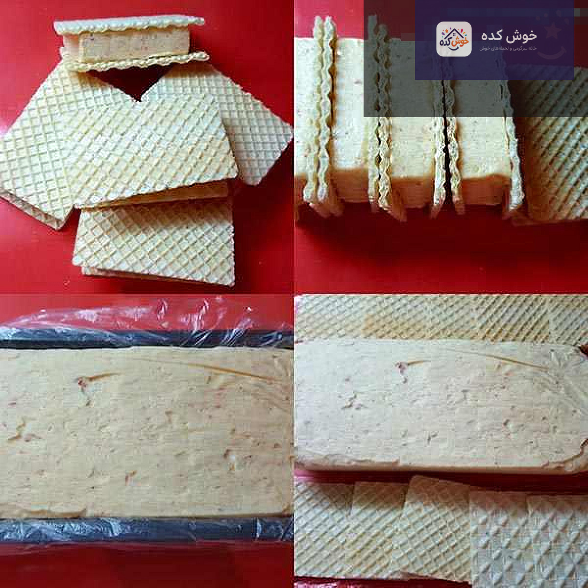نمای نزدیک از بافت نرم و لطیف بستنی هلوی خانگی، آماده برای چشیدن