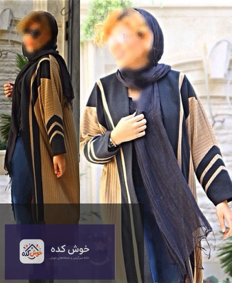 مدل مانتو جلو باز بهاری با پارچه طرح‌دار و رنگ‌های روشن، مناسب برای فصل بهار و تابستان