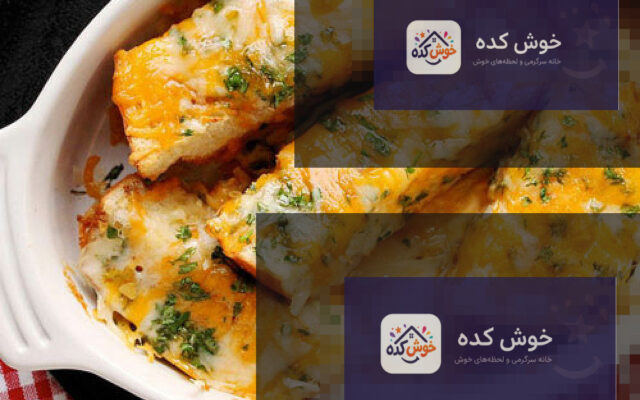 نان سیر و ریحان پنیری خانگی تازه پخته شده با رویه طلایی و پنیر ذوب شده، آماده سرو