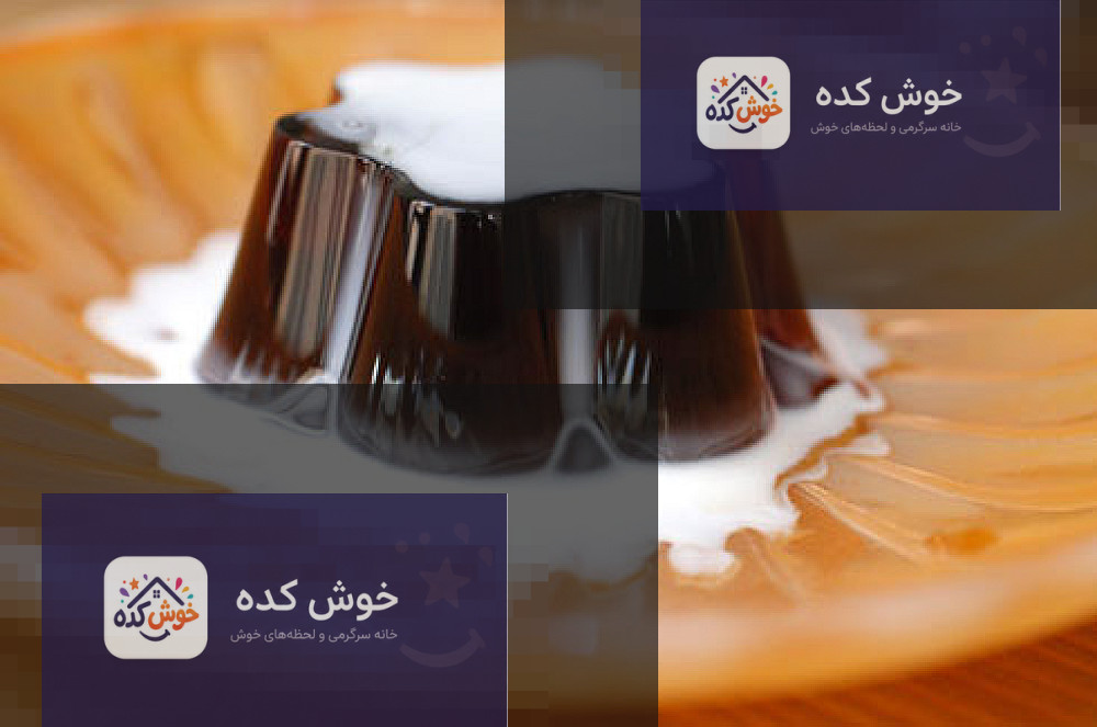 ژله قهوه: دسری خوشمزه و آسان ژله قهوه آماده شده در لیوان، تزئین شده با دانه های قهوه و خامه، دسری دلچسب و آسان