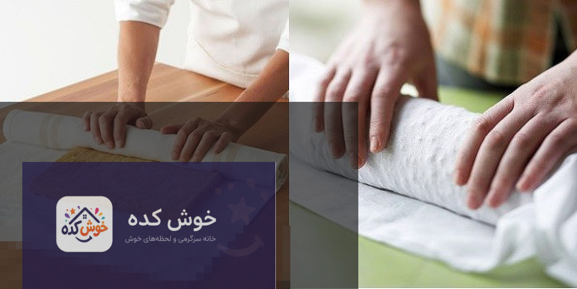 نمای نزدیک از برش‌های کیک رولتی با فیلینگ خامه و شکلات، چیده شده در ظرف، مناسب برای پذیرایی.
