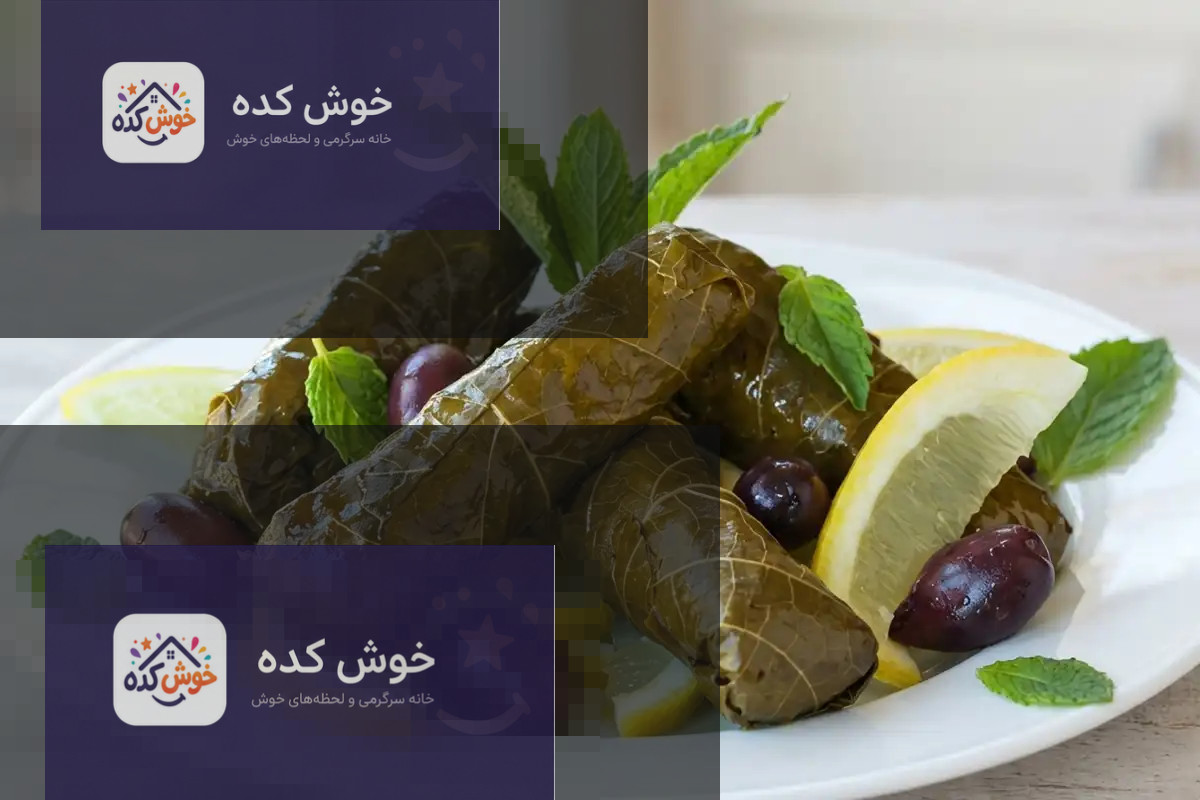 آموزش گام به گام پیچیدن دلمه برگ مو به روش رولی، نمایش برگ موی باز شده و آماده سازی برای پیچیدن