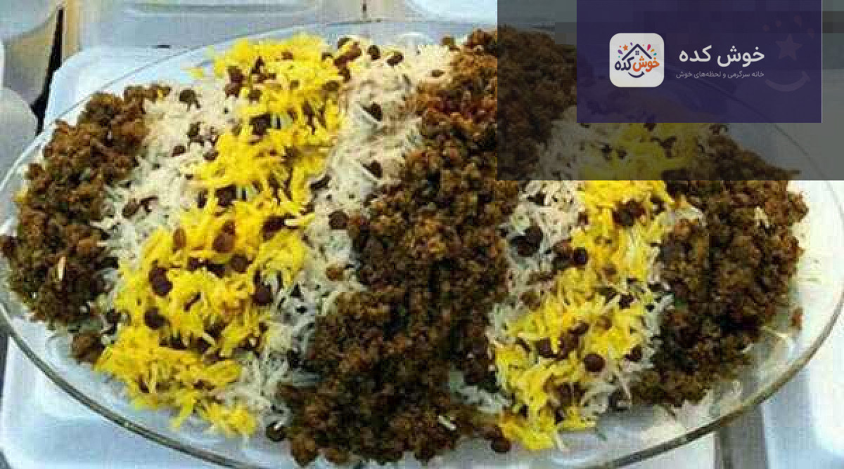 تزیین عدس پلو با گوشت تکه ای
